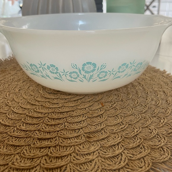 Vintage anchor hocking turquoise maid of honor bowl - Picture 3 of 6